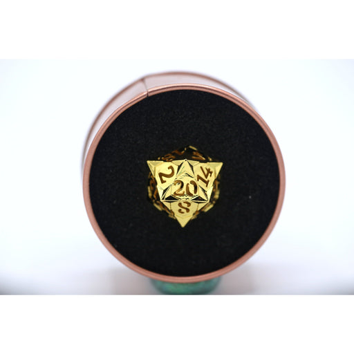 Morning Star Hollow Single D20 Dice - Shiny Gold - Premium Polyhedral Dice Set - Just $26.99! Shop now at Retro Gaming of Denver