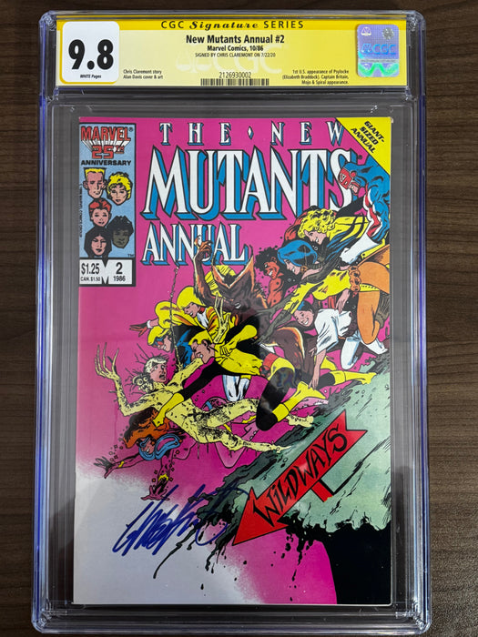 NEW MUTANTS ANNUAL #2 SIGNED BY CHRIS CLAREMONT 1ST APP OF US PSYLOCKE VAR CBCS 9.8 SS YELLOW LABEL [IN STOCK] - for just $1500! 