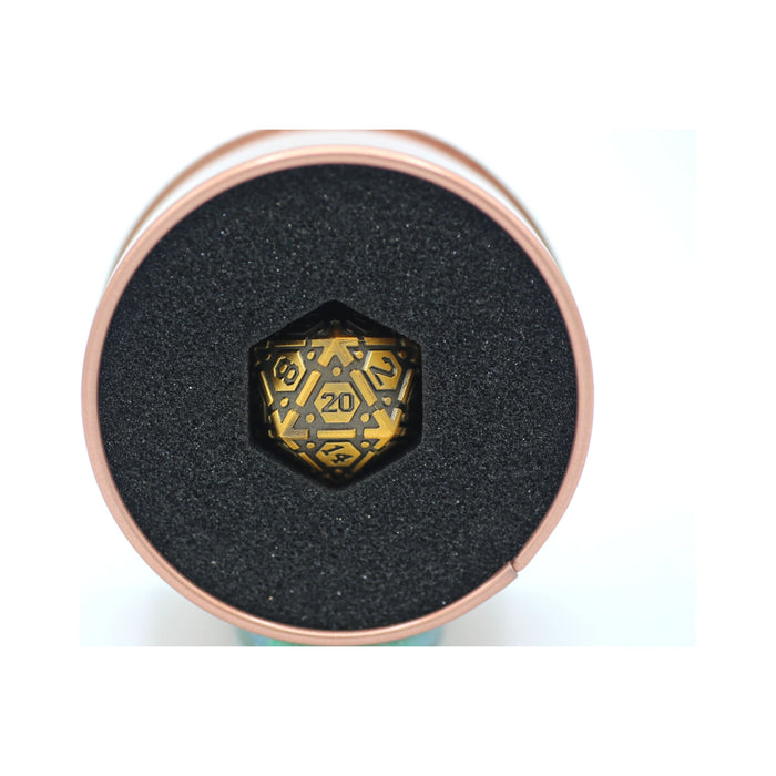 Single Solid Metal Star Map D20 Dice - Ancient Gold - Premium Polyhedral Dice Set - Just $10.99! Shop now at Retro Gaming of Denver