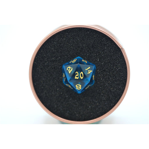 Gem Stone Single D20 Dice - Clear Blue Glass - Premium Single D20 - Just $26.99! Shop now at Retro Gaming of Denver