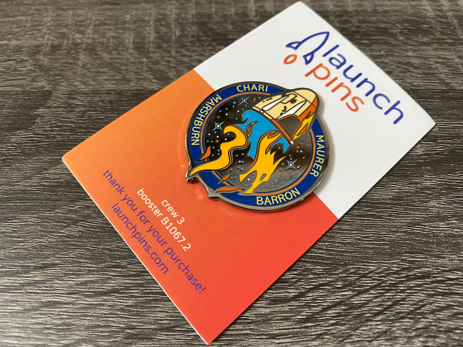 NASA Crew-3 USCV-3 Mission Patch Hard Enamel Pin - for just $11.95! 