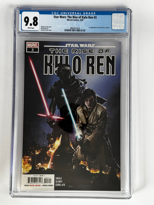 STAR WARS THE RISE OF KYLO REN #3 1ST APPEARANCE OF AVAR KRISS IN CAMEO CLAYTON CRAIN VAR CGC 9.8 BLUE LABEL [IN STOCK] - for just $99.99! 