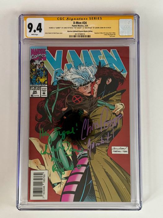 X-MEN #24 MEXICO FOIL FACSIMILE DOUBLE SIGNED CHRIS POTTER & LENORE ZANN CGC 9.4 SS YL - for just $229.99! 