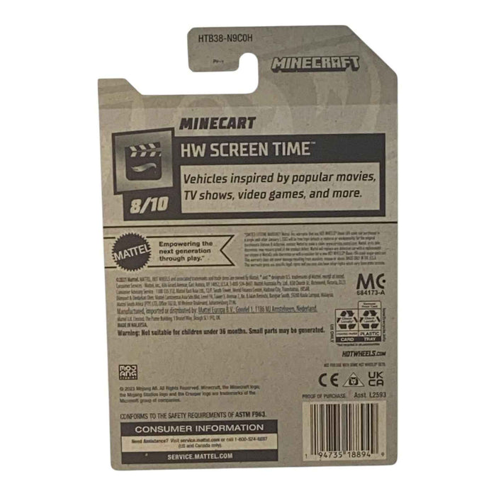 Hot Wheels Minecart 15 Year Anniversary - HW Screentime Series 8/10 - for just $1.89! 