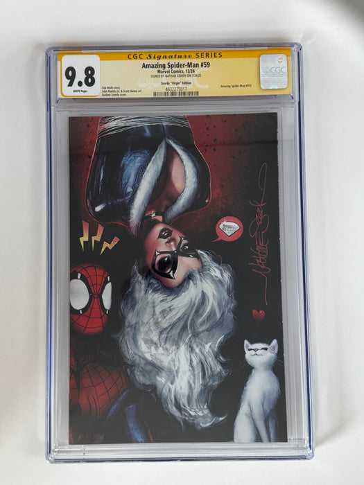 [Signed by Nathan Szerdy] Amazing Spider-Man #59 CGC 9.8 Yellow Label Szerdy Exclusive Virgin Var - for just $125! 
