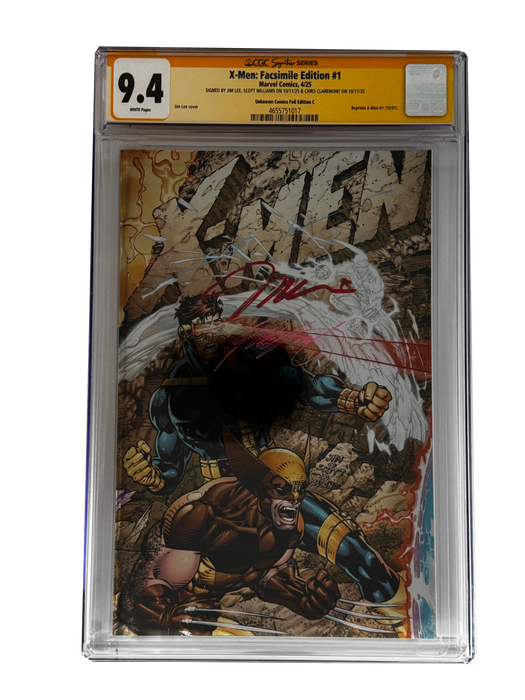 [TRIPLE SIGNED CGC YELLOW LABEL 4 PACK FOIL] X-Men 1991 #1 Facsimile Jim Lee | Claremont |  Williams Cover Var [Set #3] - for just $900! 