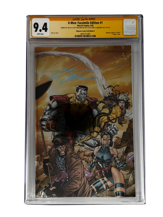 [TRIPLE SIGNED CGC YELLOW LABEL 4 PACK FOIL] X-Men 1991 #1 Facsimile Jim Lee | Claremont |  Williams Cover Var [Set #3] - for just $900! 