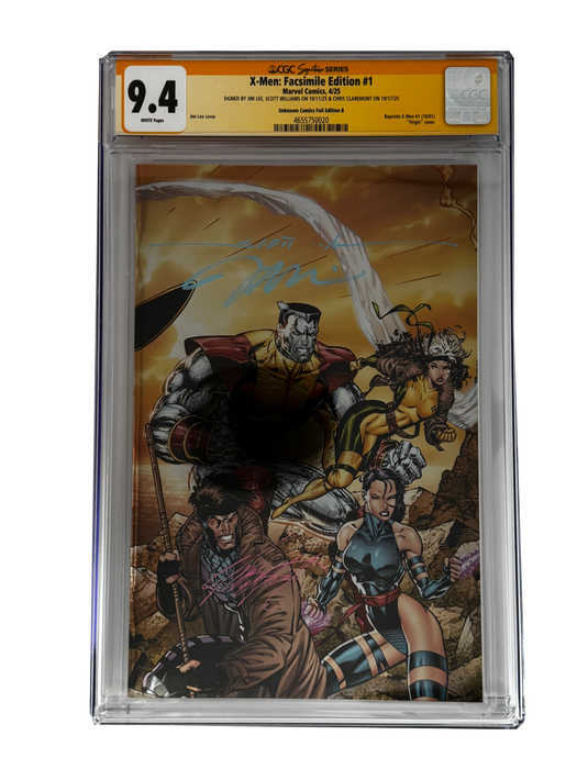 [TRIPLE SIGNED CGC YELLOW LABEL 4 PACK FOIL] X-Men 1991 #1 Facsimile Jim Lee | Claremont |  Williams Cover Var [Set #2] - for just $900! 