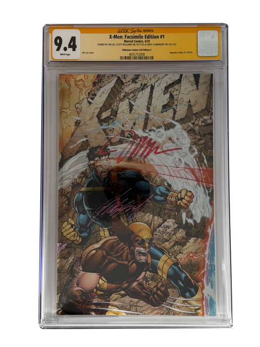 [TRIPLE SIGNED CGC YELLOW LABEL 4 PACK FOIL] X-Men 1991 #1 Facsimile Jim Lee | Claremont |  Williams Cover Var [Set #2] - for just $900! 