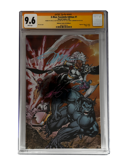 [TRIPLE SIGNED CGC YELLOW LABEL 4 PACK FOIL] X-Men 1991 #1 Facsimile Jim Lee | Claremont |  Williams Cover Var [Set #2] - for just $900! 