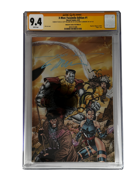 [TRIPLE SIGNED CGC YELLOW LABEL 4 PACK FOIL] X-Men 1991 #1 Facsimile Jim Lee | Claremont |  Williams Cover Var [Set #1] - for just $900! 