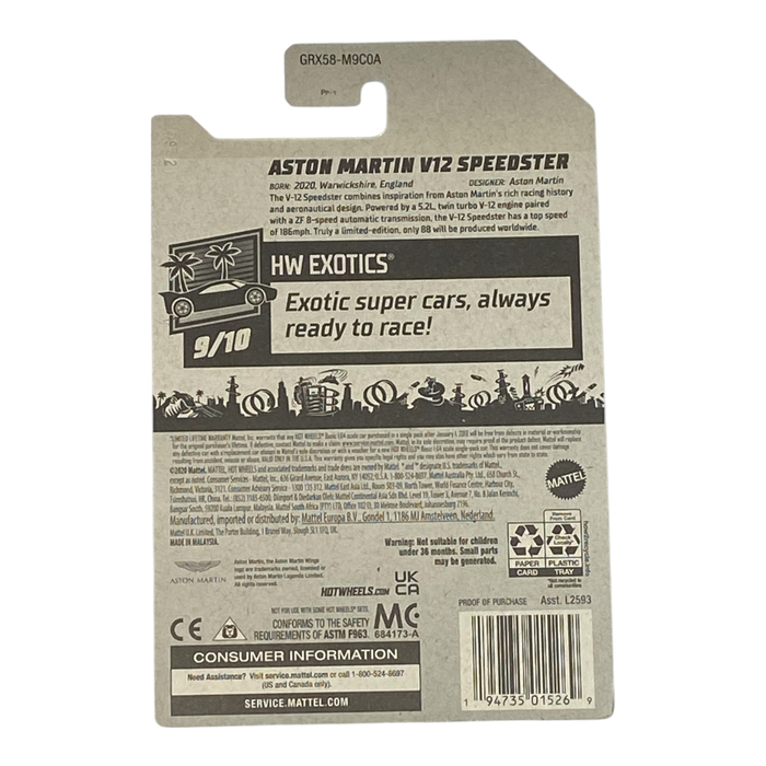 Hot Wheels Aston Martin V12 Speedster | Exotics Series 9/10 - for just $2.49! 