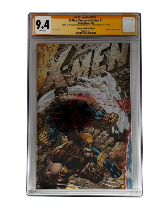 [TRIPLE SIGNED CGC YELLOW LABEL 4 PACK FOIL] X-Men 1991 #1 Facsimile Jim Lee | Claremont |  Williams Cover Var [Set #1] - for just $900! 