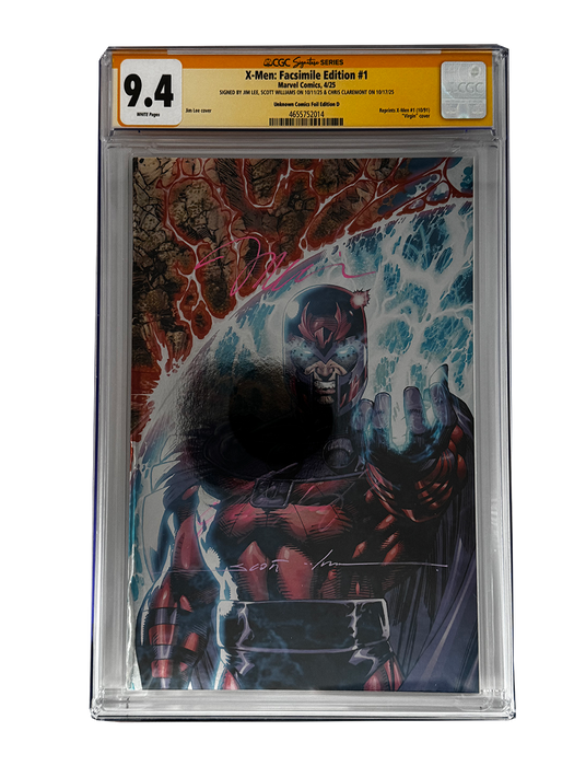 [TRIPLE SIGNED CGC YELLOW LABEL 4 PACK FOIL] X-Men 1991 #1 Facsimile Jim Lee | Claremont |  Williams Cover Var [Set #1] - for just $900! 