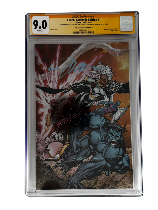 [TRIPLE SIGNED CGC YELLOW LABEL 4 PACK FOIL] X-Men 1991 #1 Facsimile Jim Lee | Claremont |  Williams Cover Var [Set #4] - for just $650! 
