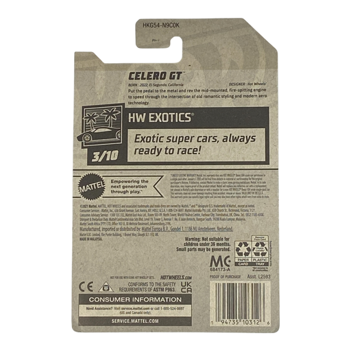 Hot Wheels Celero GT | Exotics Series 3/10 - for just $2.49! 