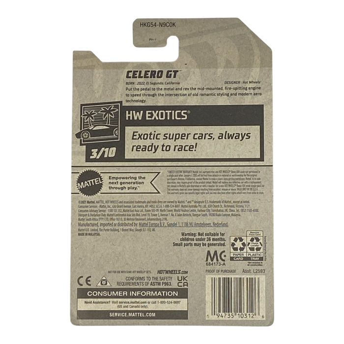Hot Wheels Celero GT | Exotics Series 3/10 - for just $2.49! 