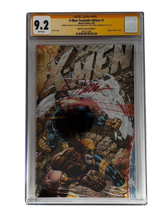 [TRIPLE SIGNED CGC YELLOW LABEL 4 PACK FOIL] X-Men 1991 #1 Facsimile Jim Lee | Claremont |  Williams Cover Var [Set #4] - for just $650! 