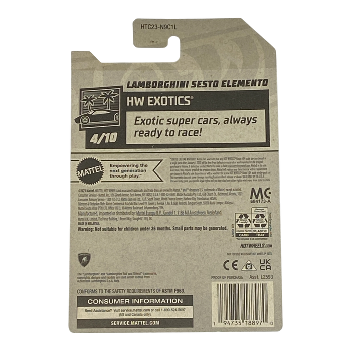 Hot Wheels Lamborghini Sesto Elemento | Exotics Series 4/10 - for just $2.49! 