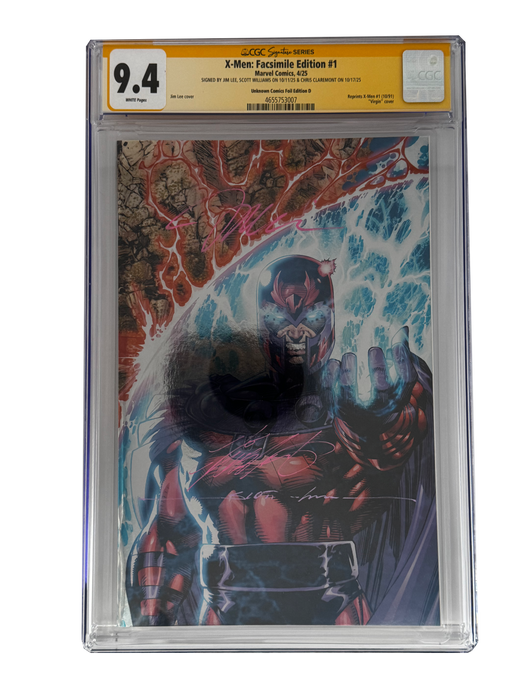 [TRIPLE SIGNED CGC YELLOW LABEL 4 PACK FOIL] X-Men 1991 #1 Facsimile Jim Lee | Claremont |  Williams Cover Var [Set #4] - for just $650! 
