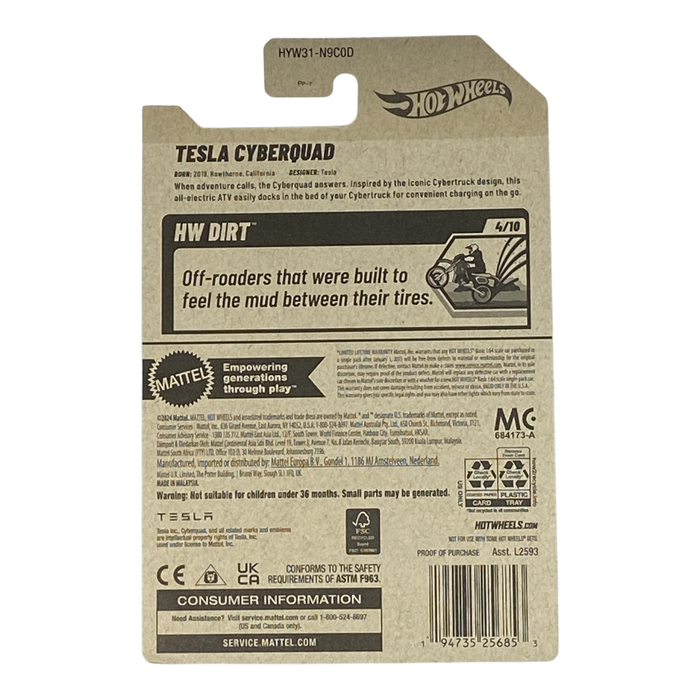 Hot Wheels Tesla Cyberquad | Dirt Series 4/10 - for just $2.49! 