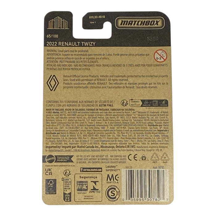 Matchbox 2022 Renault Twizy - Matchbox Series 65/100 - for just $1.79! 