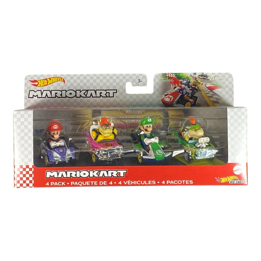 Hot Wheels Mario Kart Vehicle 4-Pack - Mario, Bowser, Luigi, and Bowser Jr. - for just $17.99! 