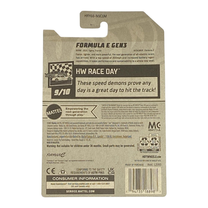 Hot Wheels Formula E Gen3 - HW Race Day Series 9/10 - for just $1.79! 