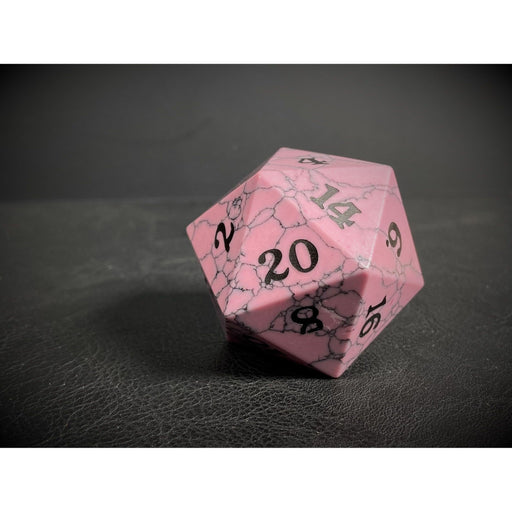 Cracked Stone D20 Dice - Pale Pink - Premium  - Just $14.95! Shop now at Retro Gaming of Denver