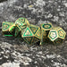 Cleric's Domain Green And Gold Metal Dice Set - Just $39.99! Shop now at Retro Gaming of Denver