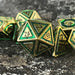 Cleric's Domain Green And Gold Metal Dice Set - Just $39.99! Shop now at Retro Gaming of Denver