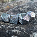 Valentine Silver and Iridescent Heart Metal Dice Set - Just $39.99! Shop now at Retro Gaming of Denver