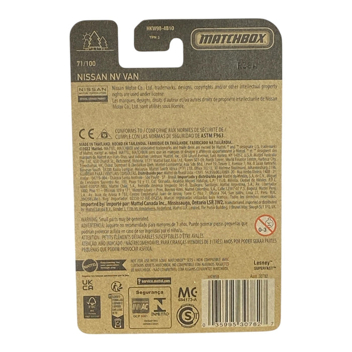 Matchbox Nissan NV Van - 70 Years Series 71/100 - for just $1.79! 