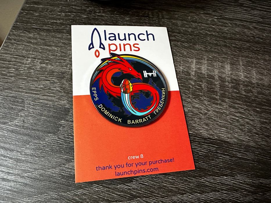 NASA Crew-8 USCV-8 Mission Patch Hard Enamel Pin - for just $11.95! 