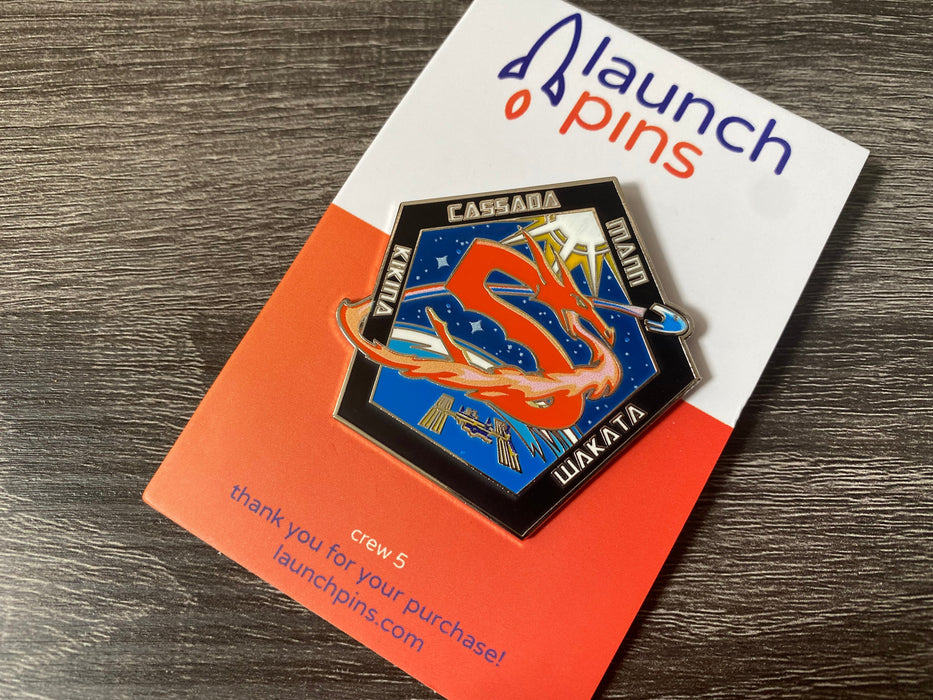 NASA Crew-5 USCV-5 Mission Patch Hard Enamel Pin - for just $11.95! 