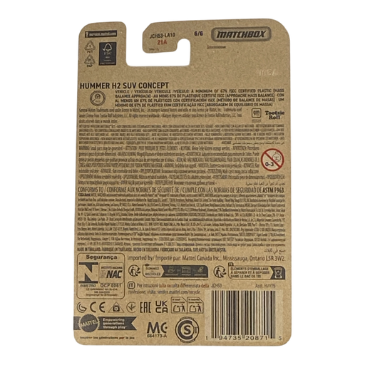 Matchbox Hummer H2 SUV Concept "Tootsie Roll Midgees" - Matchbox Candy Series 6/6 - for just $1.89! 