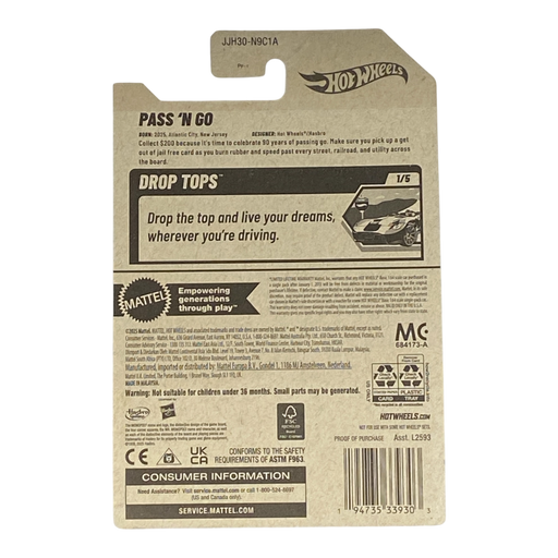 Hot Wheels Pass 'N Go | Monopoly Drop Tops Series 1/5 - for just $9.99! 