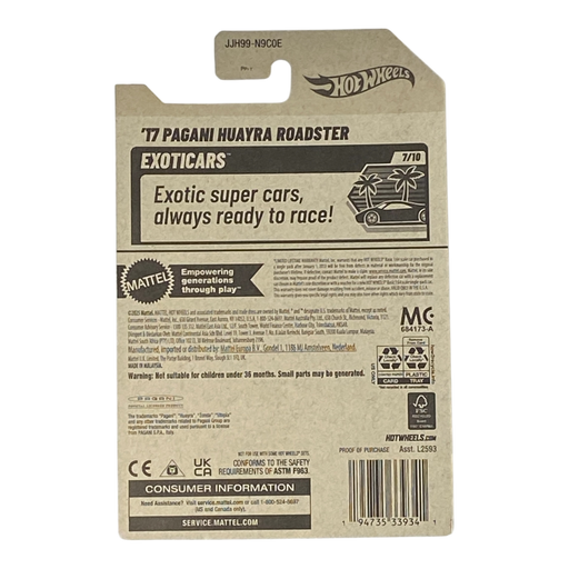 Hot Wheels ’17 Pagani Huayra Roadster 7/10 - for just $1.99! 