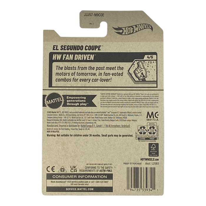 White Hot Wheels El Segundo Coupe HW Fan Driven - for just $1.99! 