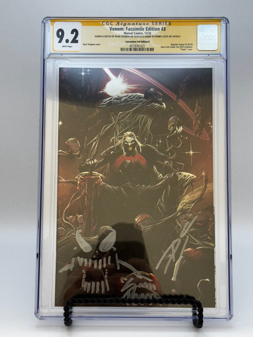 [REMARK | SIGNED DONNY CATES | RYAN STEGMAN][FOIL] VENOM #3 UNKNOWN COMICS EXCLUSIVE FACSIMILE STEGMAN VIRGIN NYCC VAR [CGC 9.2 YELLOW LABEL][IN STOCK] - for just $175! 