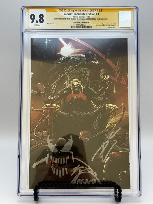 [REMARK | SIGNED DONNY CATES | RYAN STEGMAN][FOIL] VENOM #3 UNKNOWN COMICS EXCLUSIVE FACSIMILE STEGMAN VIRGIN NYCC VAR [CGC 9.8 YELLOW LABEL][IN STOCK] - for just $300! 