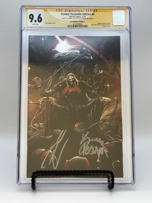 [SIGNED DONNY CATES | RYAN STEGMAN][FOIL] VENOM #3 UNKNOWN COMICS EXCLUSIVE FACSIMILE STEGMAN VIRGIN NYCC VAR [CGC 9.6 YELLOW LABEL][IN STOCK] - for just $175! 