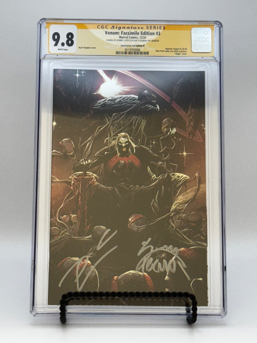 [SIGNED DONNY CATES | RYAN STEGMAN][FOIL] VENOM #3 UNKNOWN COMICS EXCLUSIVE FACSIMILE STEGMAN VIRGIN NYCC VAR [CGC 9.8 YELLOW LABEL][IN STOCK] - for just $220! 