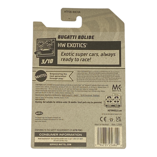 Hot Wheels Bugatti Bolide - HW Exotics Series 3/10 - for just $1.99! 