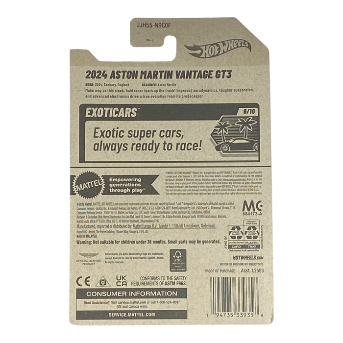 Hot Wheels 2024 Aston Martin Vantage GT3 | Exoticars Series 9/10 - for just $1.99! 