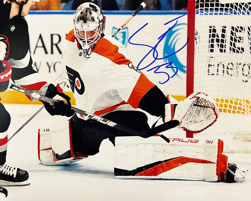 Samuel Ersson First Shutout Philadelphia Flyers Autographed 8" x 10" Hockey Photo - for just $29.99! 