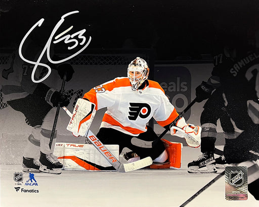 Samuel Ersson First Shutout Philadelphia Flyers Autographed 11" x 14" Blackout Hockey Photo - for just $39.99! 