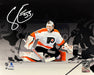 Samuel Ersson First Shutout Philadelphia Flyers Autographed 11" x 14" Blackout Hockey Photo - for just $39.99! 