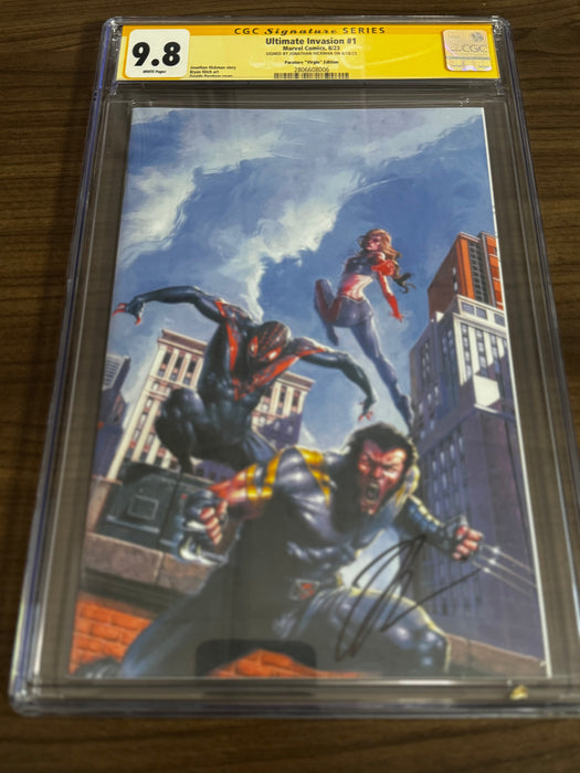 ULTIMATE INVASION #1 [SIGNED JONATHAN HICKMAN] DAVIDE PARATORE EXCLUSIVE VIRGIN VAR CGC 9.8 SS YELLOW LABEL [IN STOCK] - for just $110! 