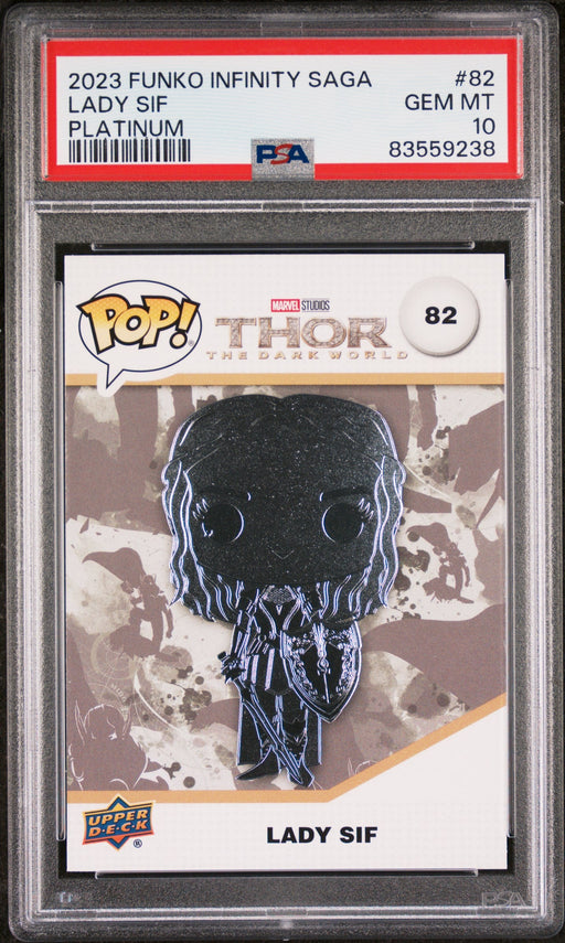 2023 UPPER DECK FUNKO POP MARVEL  LADY SIF PLATINUM #82  PSA 10 - for just $54! 